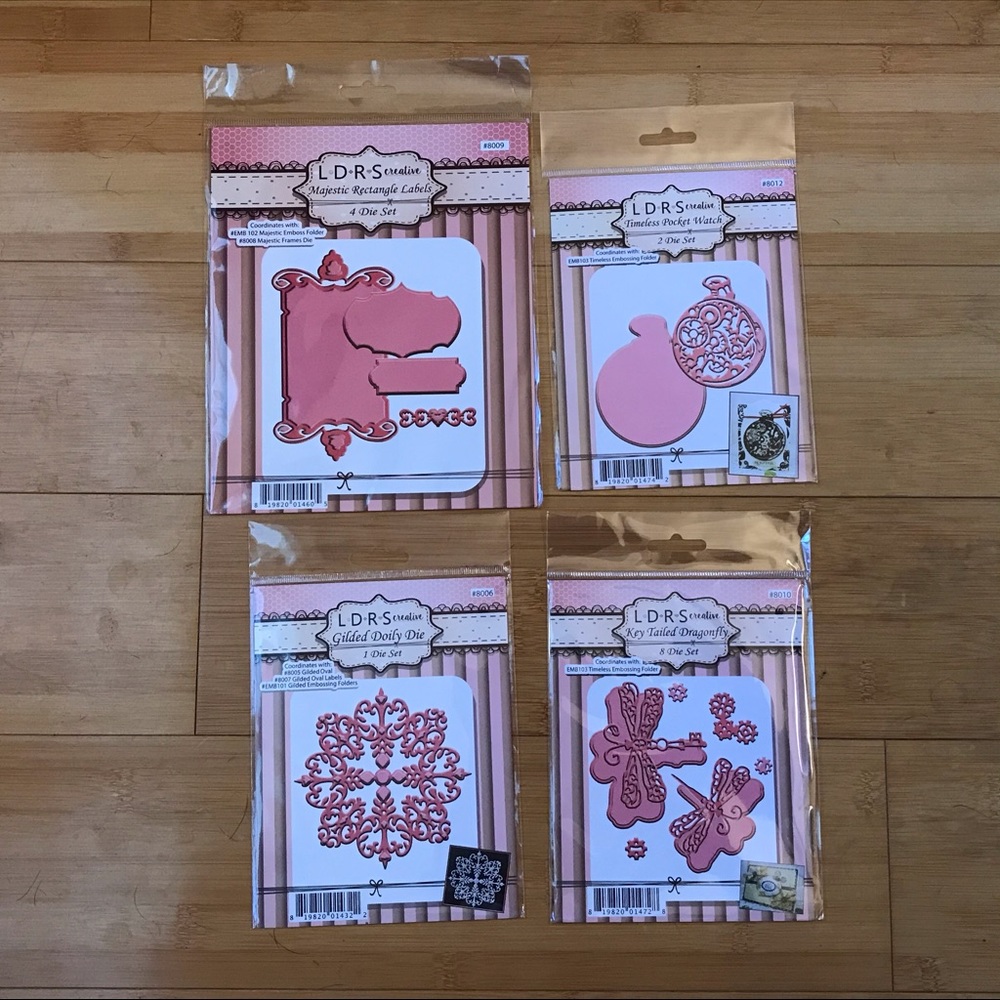4 Pkg. Metal Die Set Lot for Papercrafting NEW